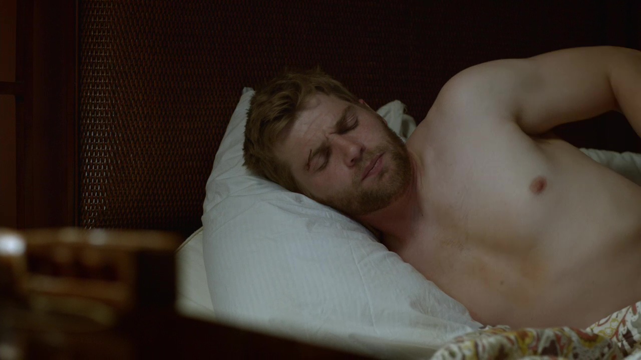 Mike Vogel shirtless in Under The Dome 1-02 "The Fire" .