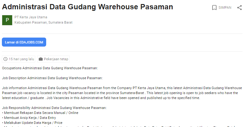 Bulan Ini Lowongan Kerja Pasaman 2020 Terbaru Job Fair