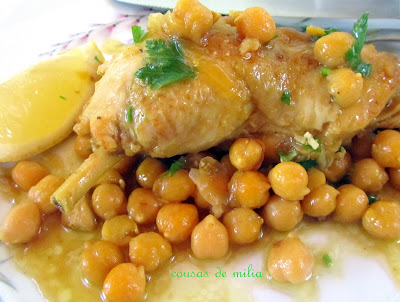 Pollo k´dra con garbanzos 