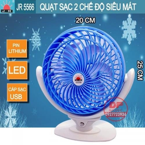 Quạt Sạc Để Bàn Tích Điện JR-5566