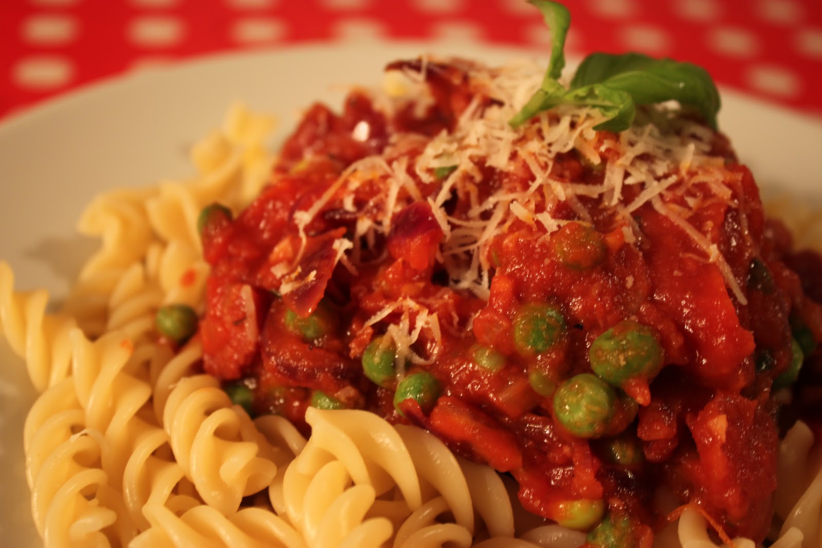 Culinary Conquests Tomato, Chorizo and Pea Pasta