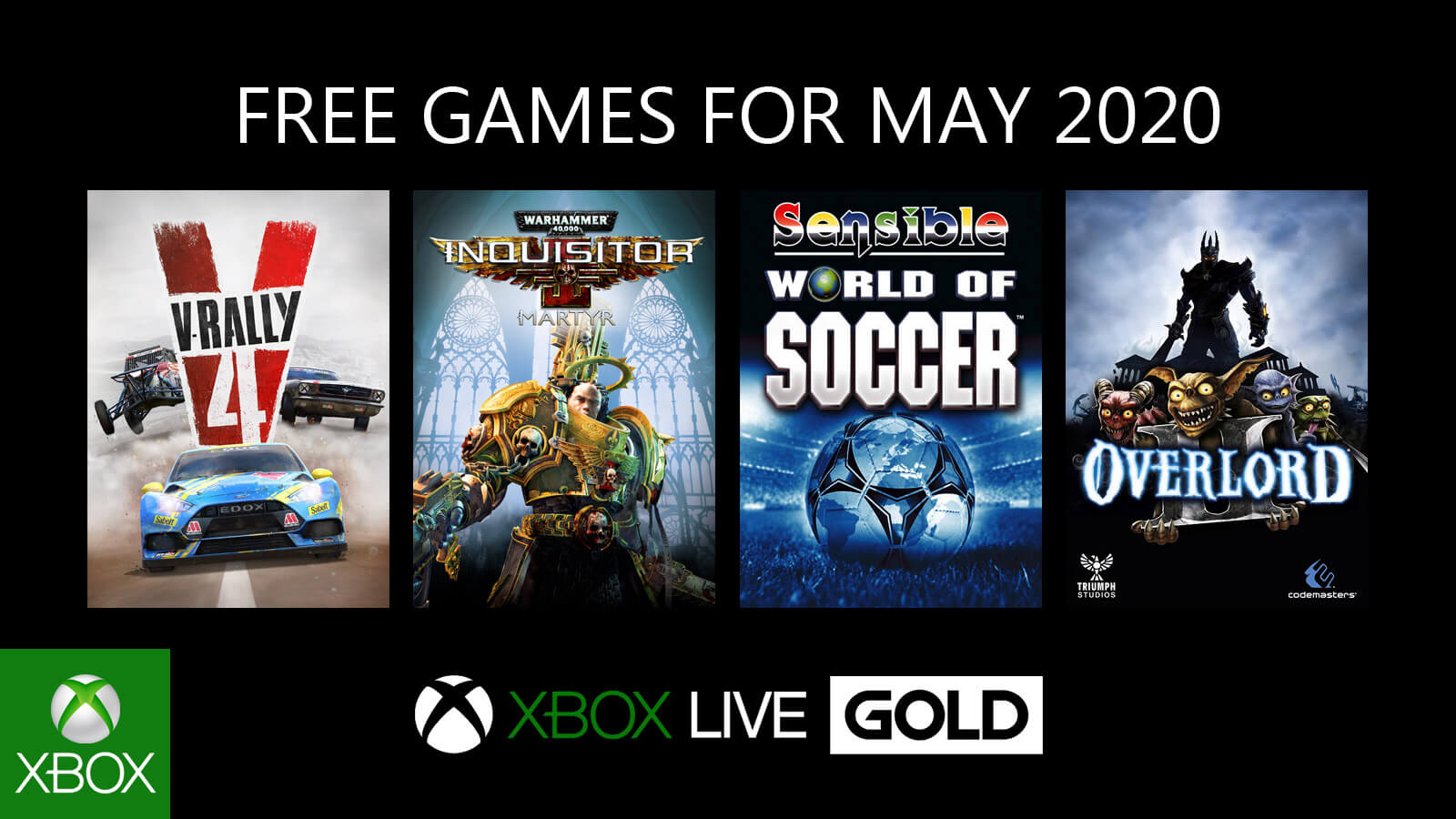 Xbox Live Gold Free Games for May 2020