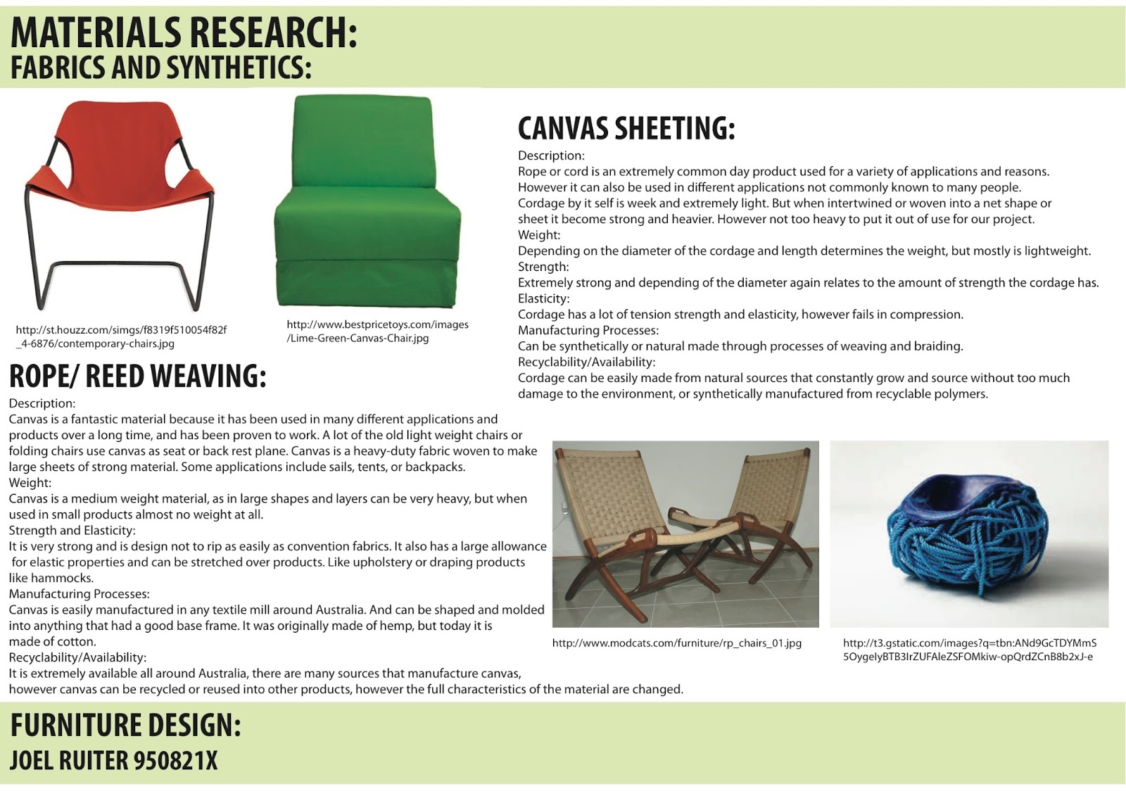 Joel Ruiter Furniture design Research Task, Part A