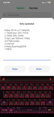 Bukti Pengisian Pulsa Siaga dari XL/Axis 