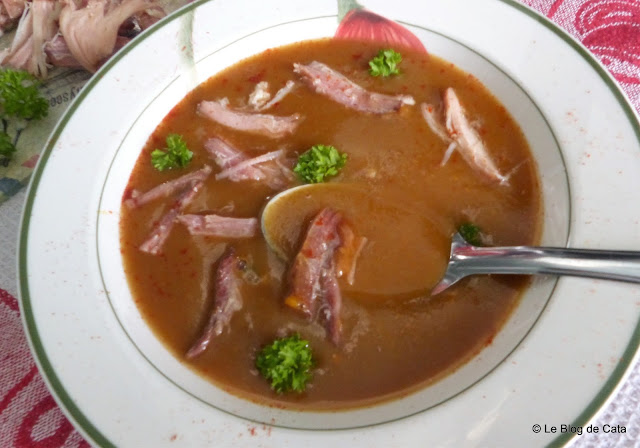 Supa de dovleac cu sunca de porc sarata
