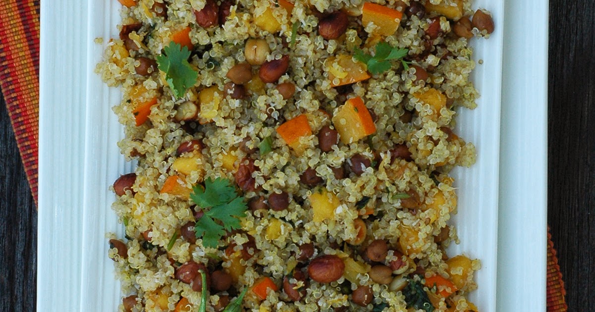 Earthycooking Quinoa pilaf with pumpkin,peanuts and whole bengal gram