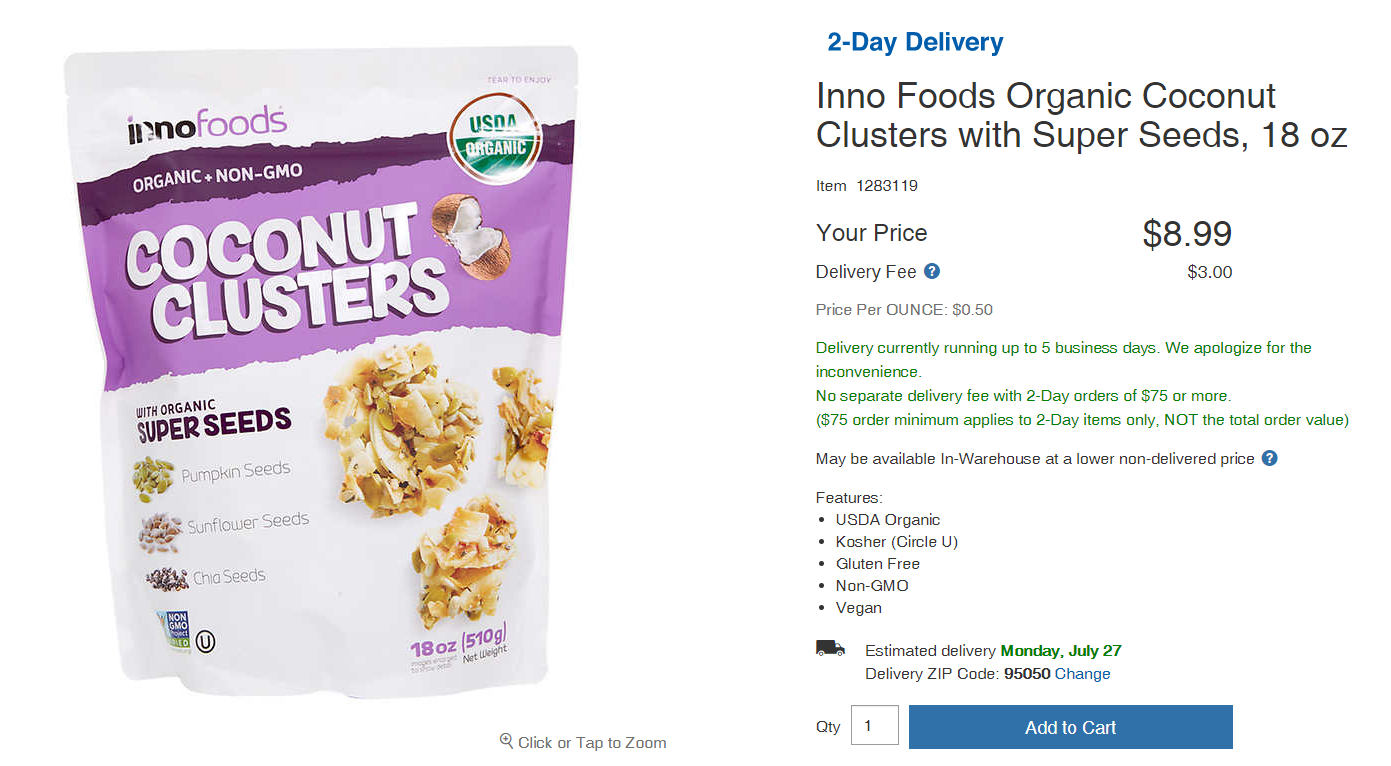 Coconut Clusters Seeds From Costco