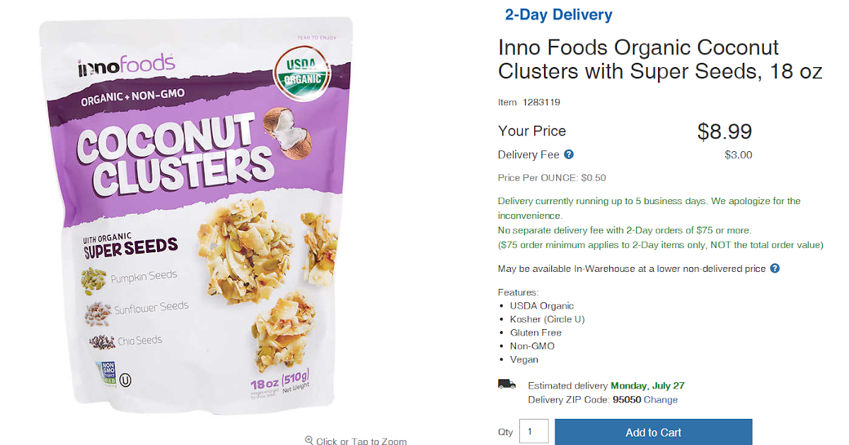 Coconut Clusters Seeds From Costco