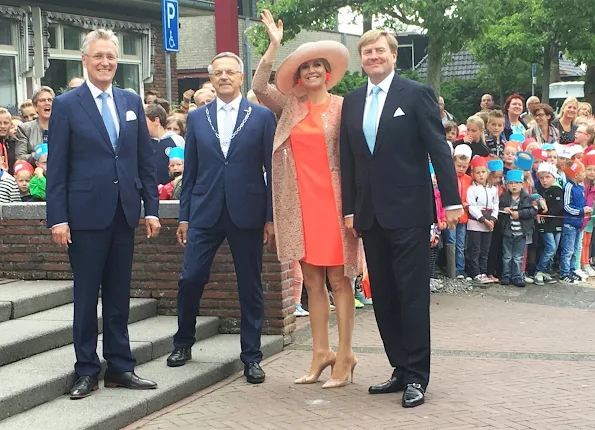 Queen Maxima visit the north west region of Friesland (Noardwest Fryslan). Queen Maxima Natan Dress, New Season, new Collection summer dress