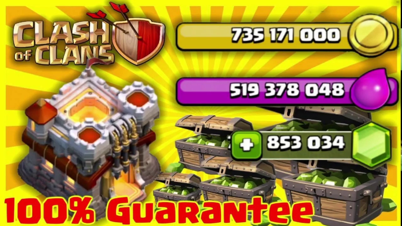 clash of clans unlimited coins gems and elixir