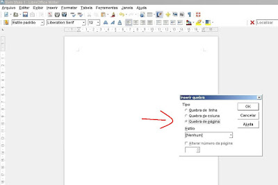LibreOffice Writer quebra de página