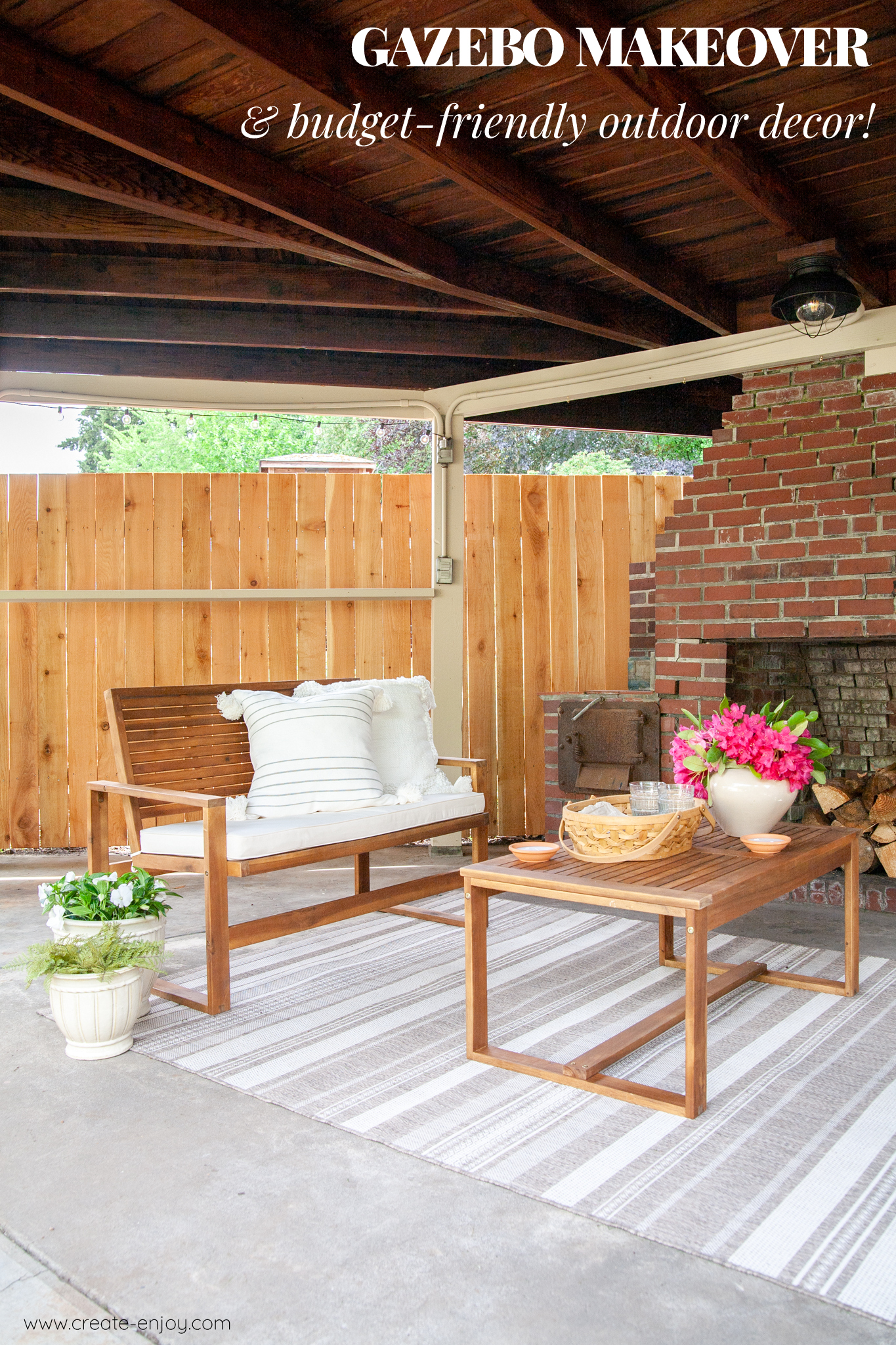 Gazebo makeover and new outdoor furniture & decorreveal!! / Create