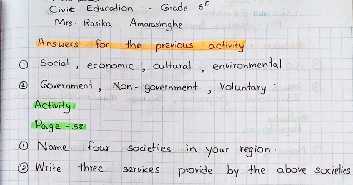 Civic Education - Grade 6