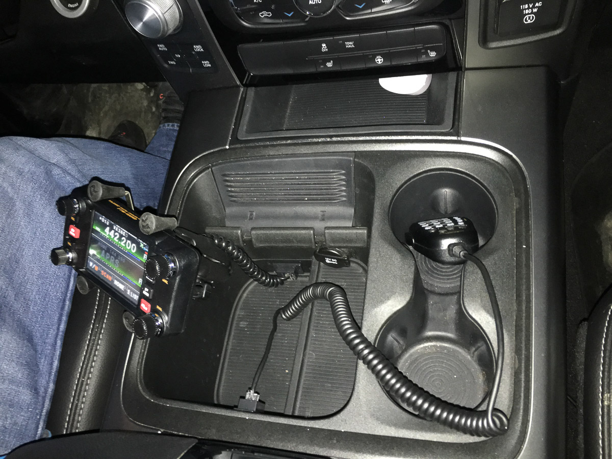 Mobile VHF/UHF Radio install in a RAM 1500