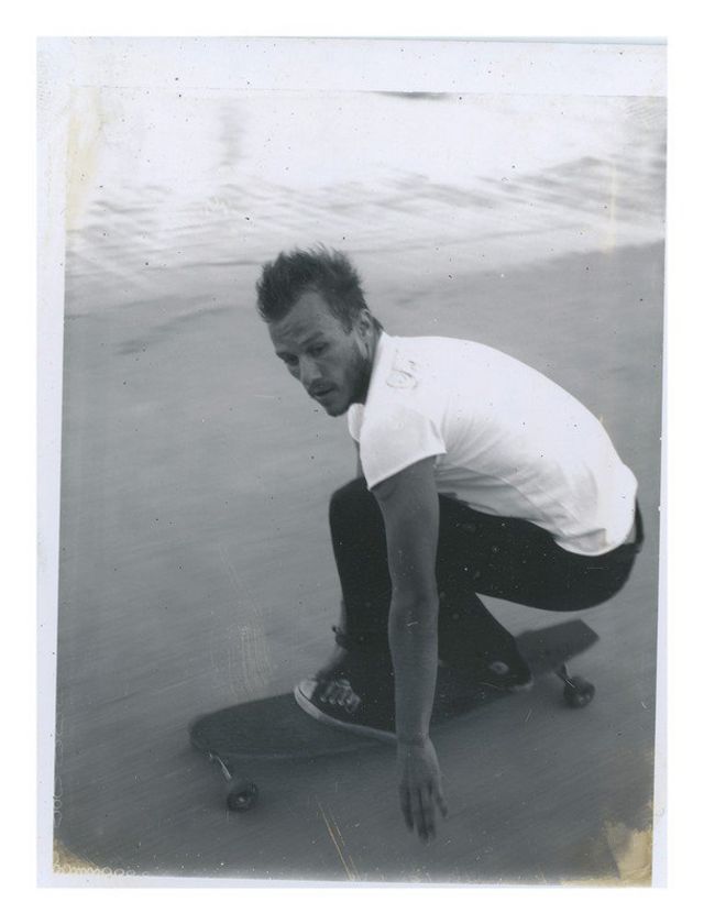 Heath Ledger Skateboarding Heath Ledger Skating Over Batman Wallpaper