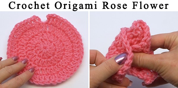 Como fazer um origami de flores de crochê com o passo a passo.