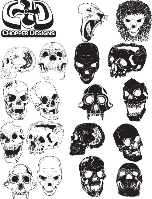 Recopilación de set de vectores de calaveras diversos estilos : Eduardo