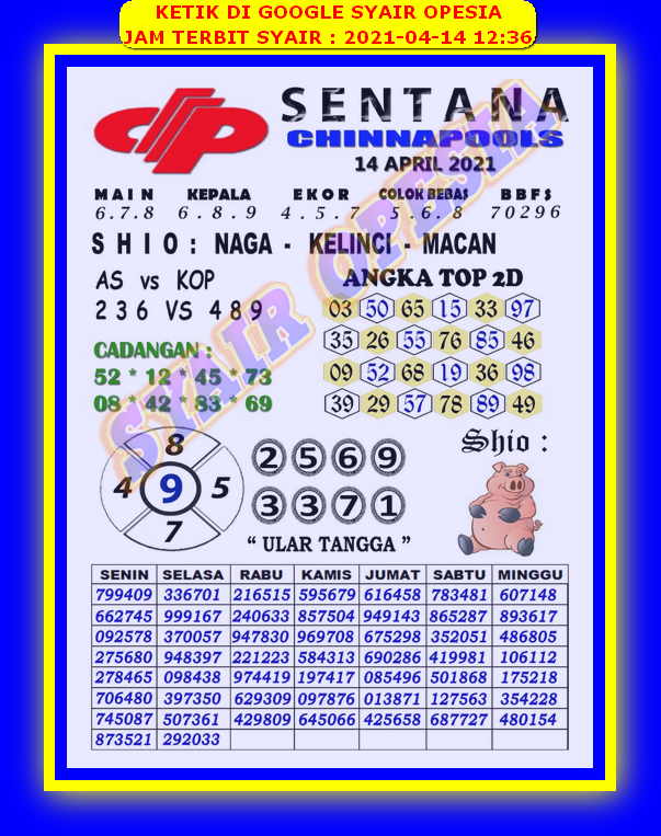 Syair Sdy Hari Ini Rabu 14 April 2021 Opesia Official