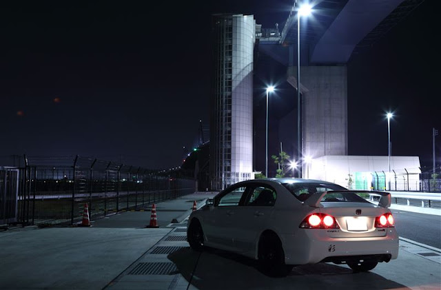 Honda Civic Type R FD2, popularne samochody, VTEC is kicking in yo, typowa Honda, zdjęcia w nocy