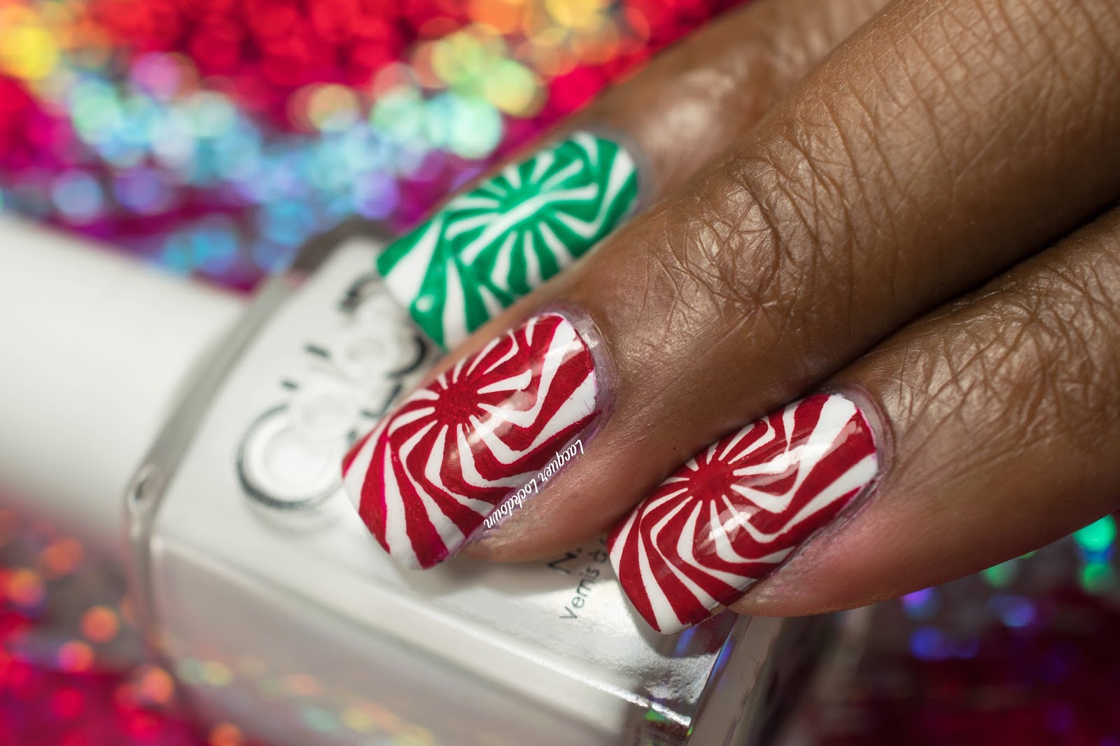Candy Cane Peppermint Swirl Nail Art Tutorial - wide 10
