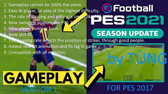 New Version Mod Gameplay Pes 2021 Pes 2017
