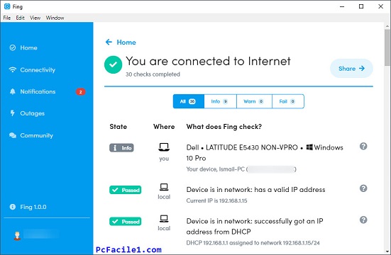 معرفة المتصلين بشبكة الواى فاي  باستخدام برنامج Fing Desktop