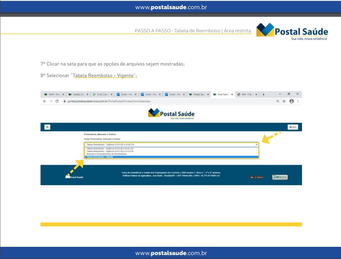 ORGANIZAÇÃO DAS PROFISSIONAIS DA ECT POSTAL SAÚDE TABELA DE