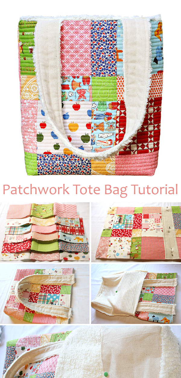Quilted Patchwork Tote Bag Tutorial DIY Tutorial Ideas!