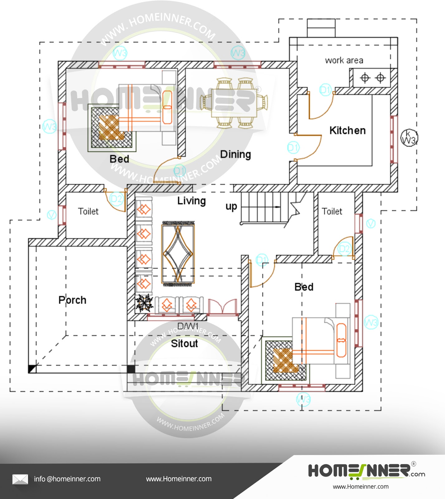 1200 sq ft Kerala home design duplex house