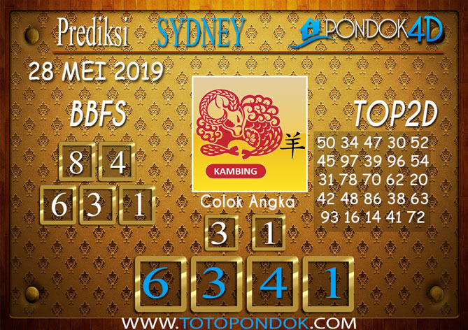 Prediksi Togel SYDNEY PONDOK4D 28 MEI 2019