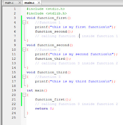 Nested function in C programming Language - Code for Java c