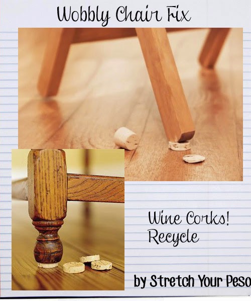 Quick Fix Uneven Chair Leg Solution DIY Wine Cork Stretch Your Peso