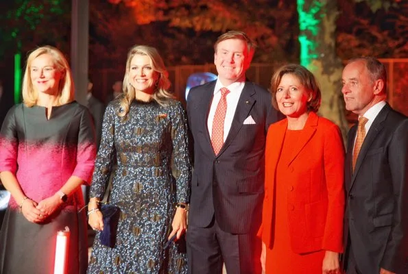 Queen Maxima wore Natan Dress from Natan Couture FW17 Collection. Palatinate's prime minister Malu Dreyer and her husband Klaus Jensen