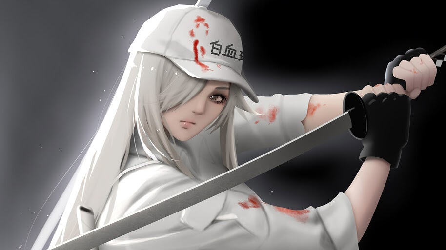 #5.3025, Cells at Work, Code Black, White Blood Cell, Girl, 4K Wallpaper