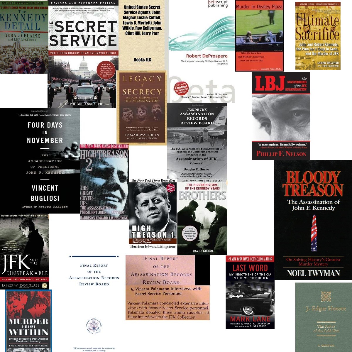 VINCE PALAMARA- JUST SOME OF THE MANY SECRET SERVICE/ JFK BOOKS I AM IN