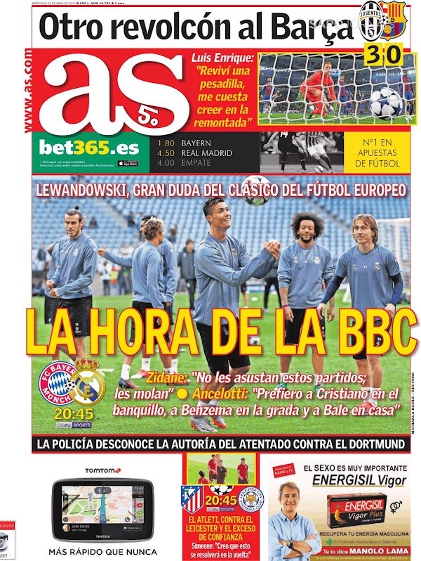 Real Madrid, AS: "La hora de la BBC"