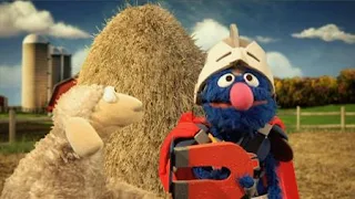 Super Grover helps a sheep. Super Grover 2.0 Farm, Sesame Street Episode 4325 Porridge Art season 43