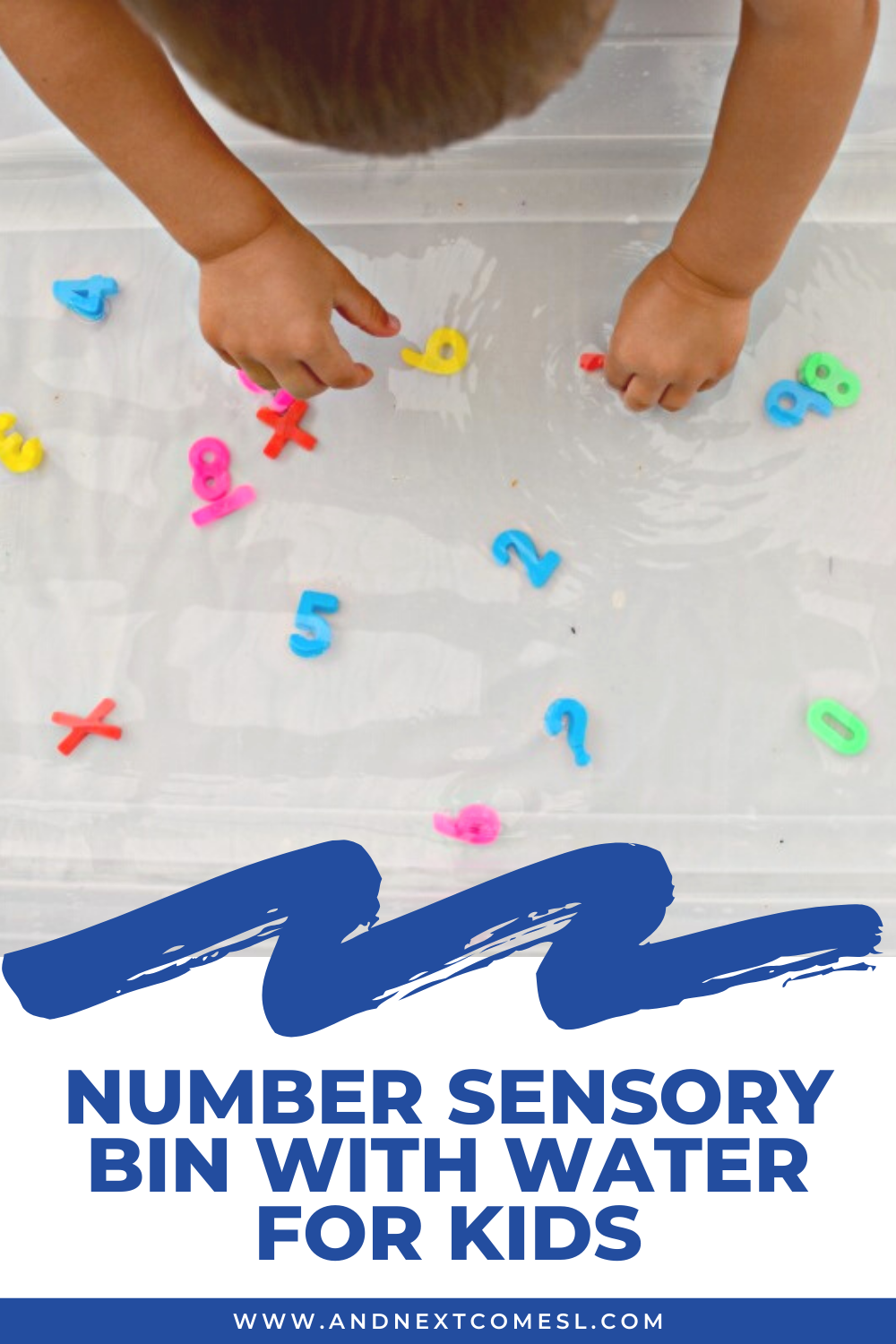 Number sensory bin idea - Your toddlers and preschoolers will love fishing for numbers with this fun water math activity!