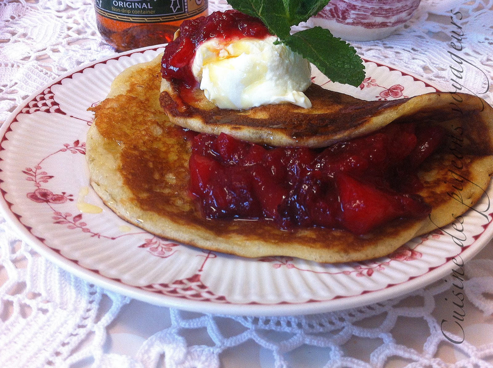 Chier de recettes...des pigeons voyageurs!! Pancakes à la compote de