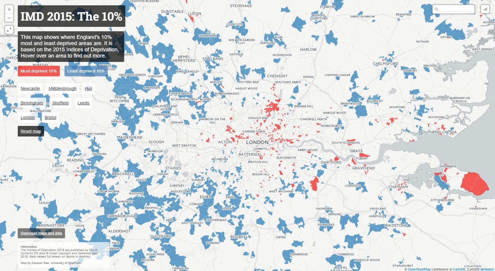 Mapping the most and least deprived