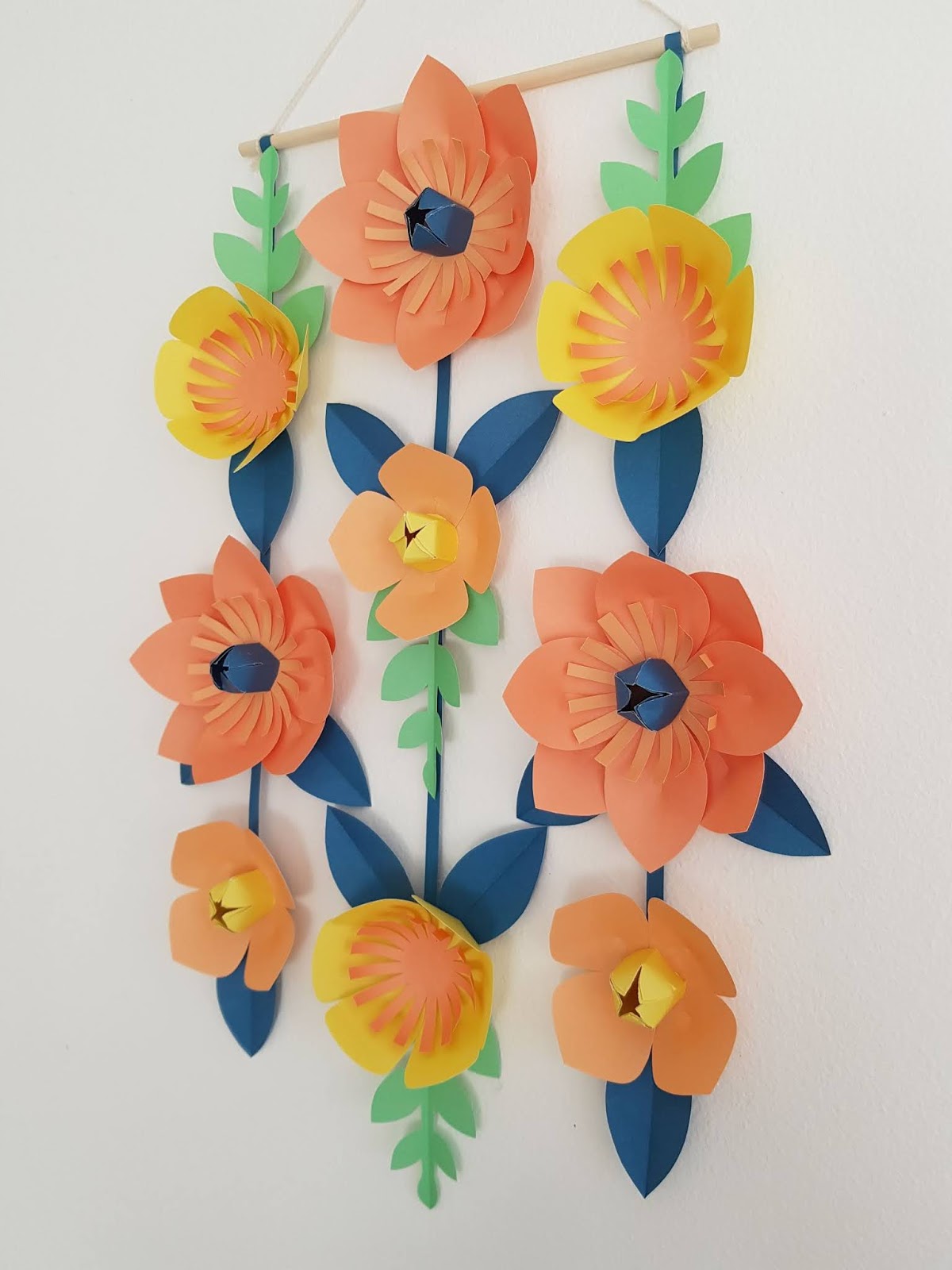 A Playful Stitch: Paper Flower Wall Hanging