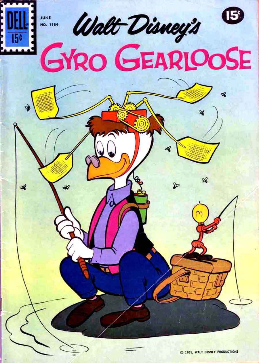 Gyro Gearloose / Four Color Comics #1184 dell silver age 1960s comic book cover art by Carl Barks