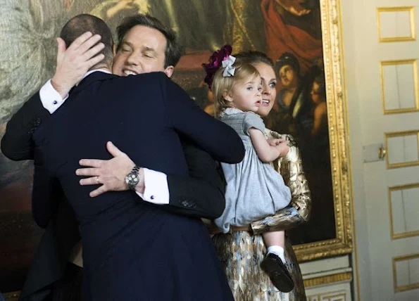 Princess Estelle of Sweden; Crown Princess Victoria of Sweden and Prince Daniel of Sweden are seen at Drottningholm Palace for the Christening of Prince Nicolas of Sweden at Drottningholm Palace