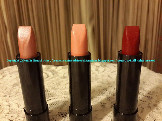 PURE COLOUR LIPSTICK - SILVER PINK, NUDE PINK, RADIANT RED ORIFLAME NATALIE BEAUTE REVIEW AND PHOTOS