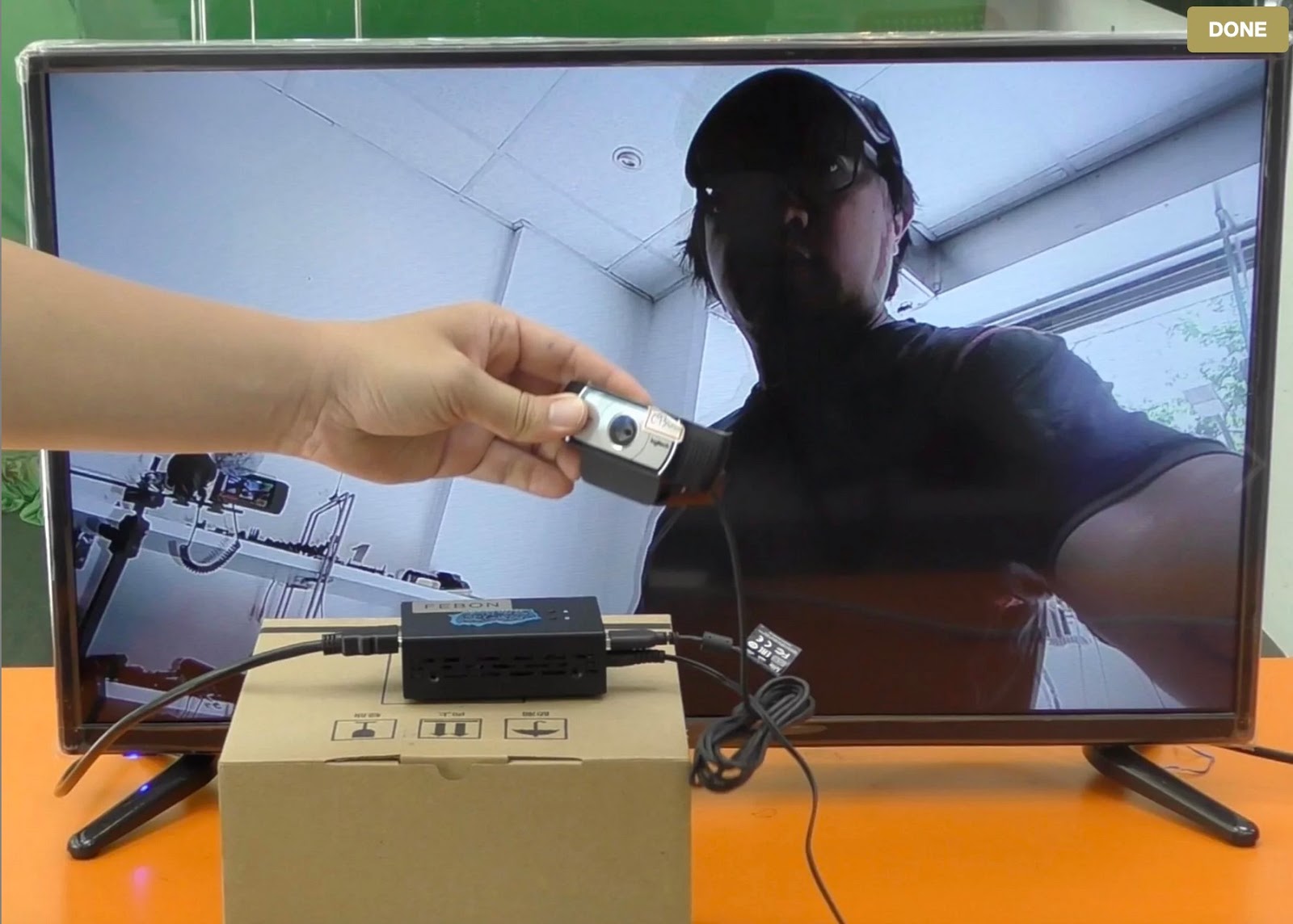 FEBON HOW to Turn USB webcam to HDMI (TV out)