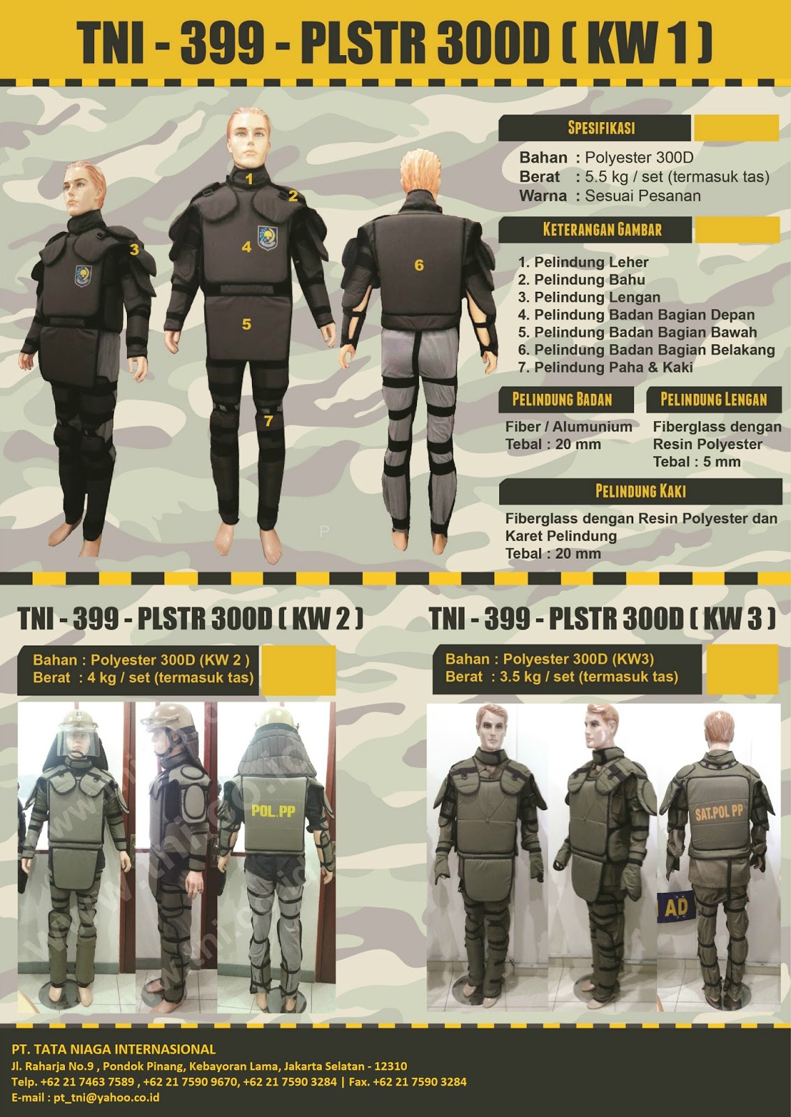 Alat Militer Pakaian Huru Hara Untuk SATPOL PP Kualitas 1