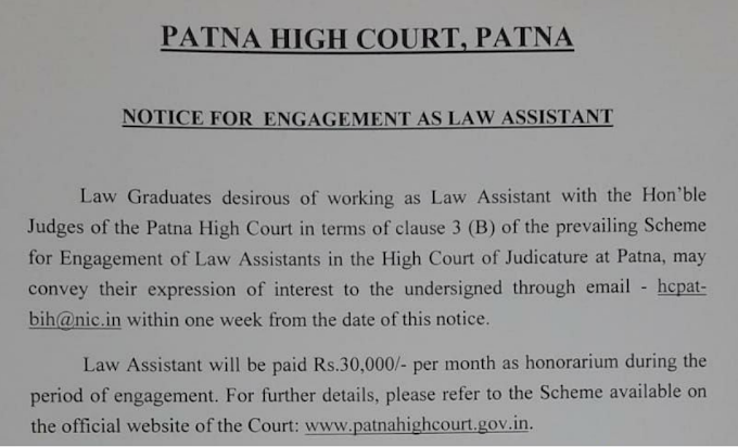  Law Assistants in the High Court of Judicature at Patna