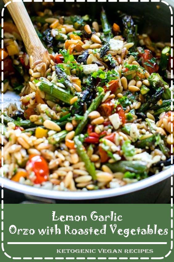 Lemon Garlic Orzo with Roasted Vegetables Food Champagne