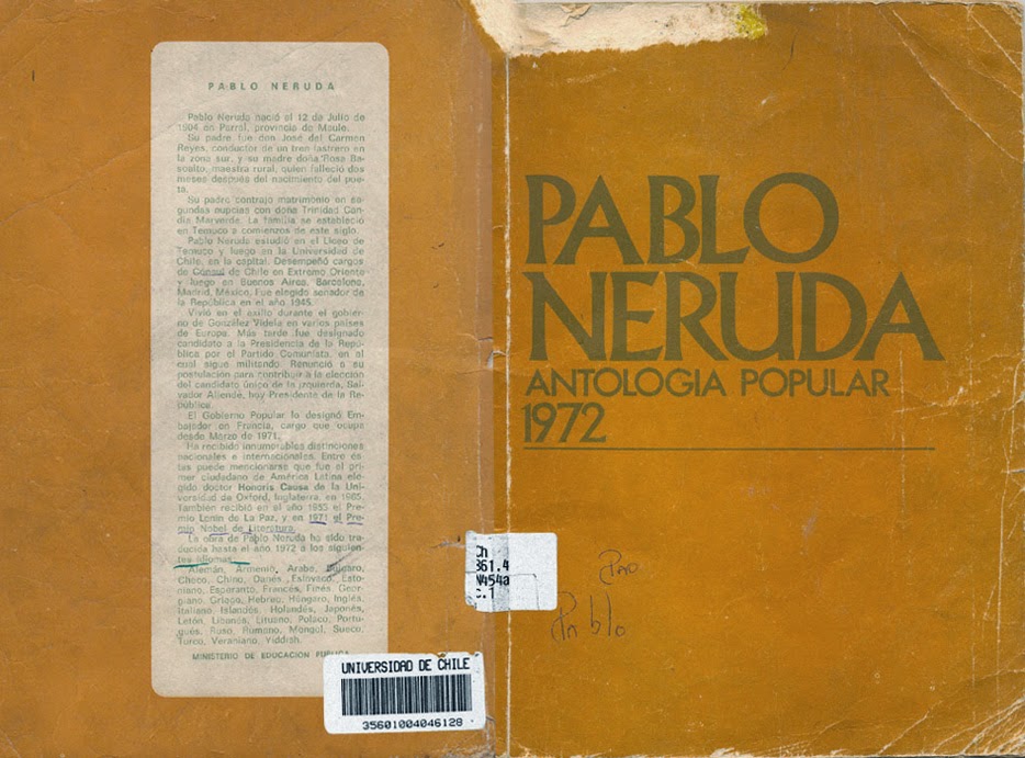 ANTOLOGIA POPULAR 1972. PABLO NERUDA