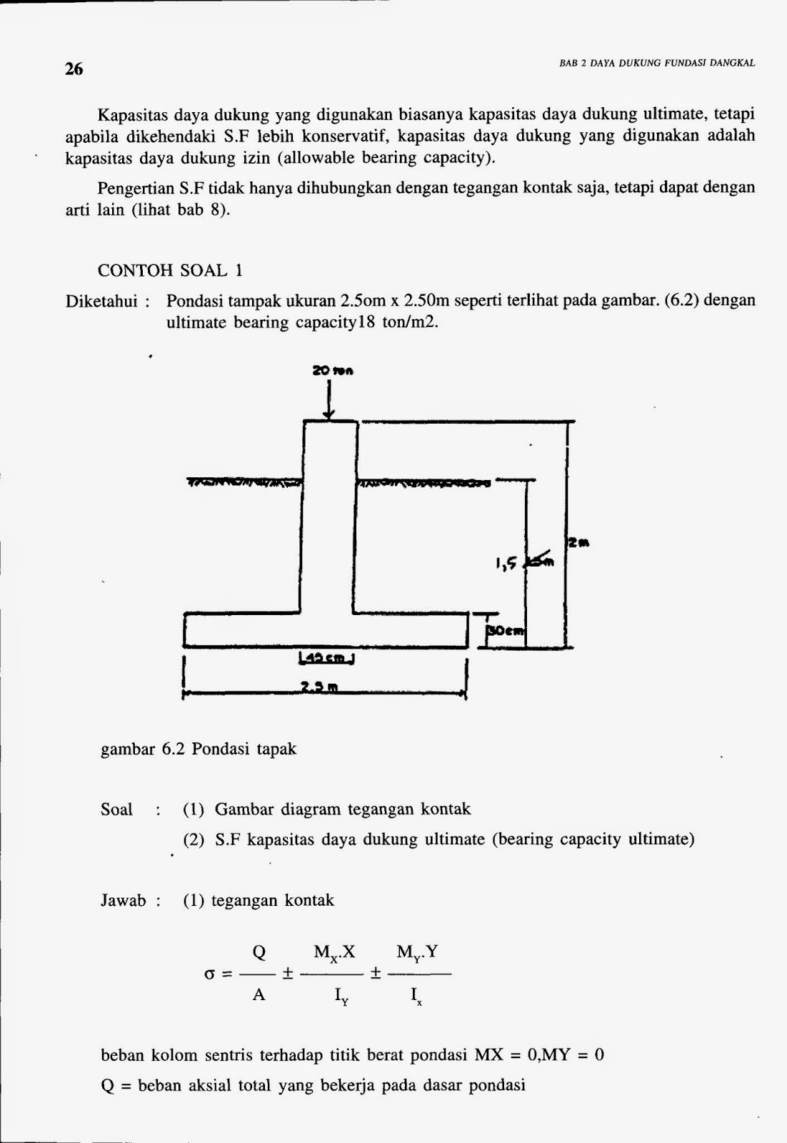 Contoh Soal Dan Jawaban Daya Dukung Pondasi Dangkal